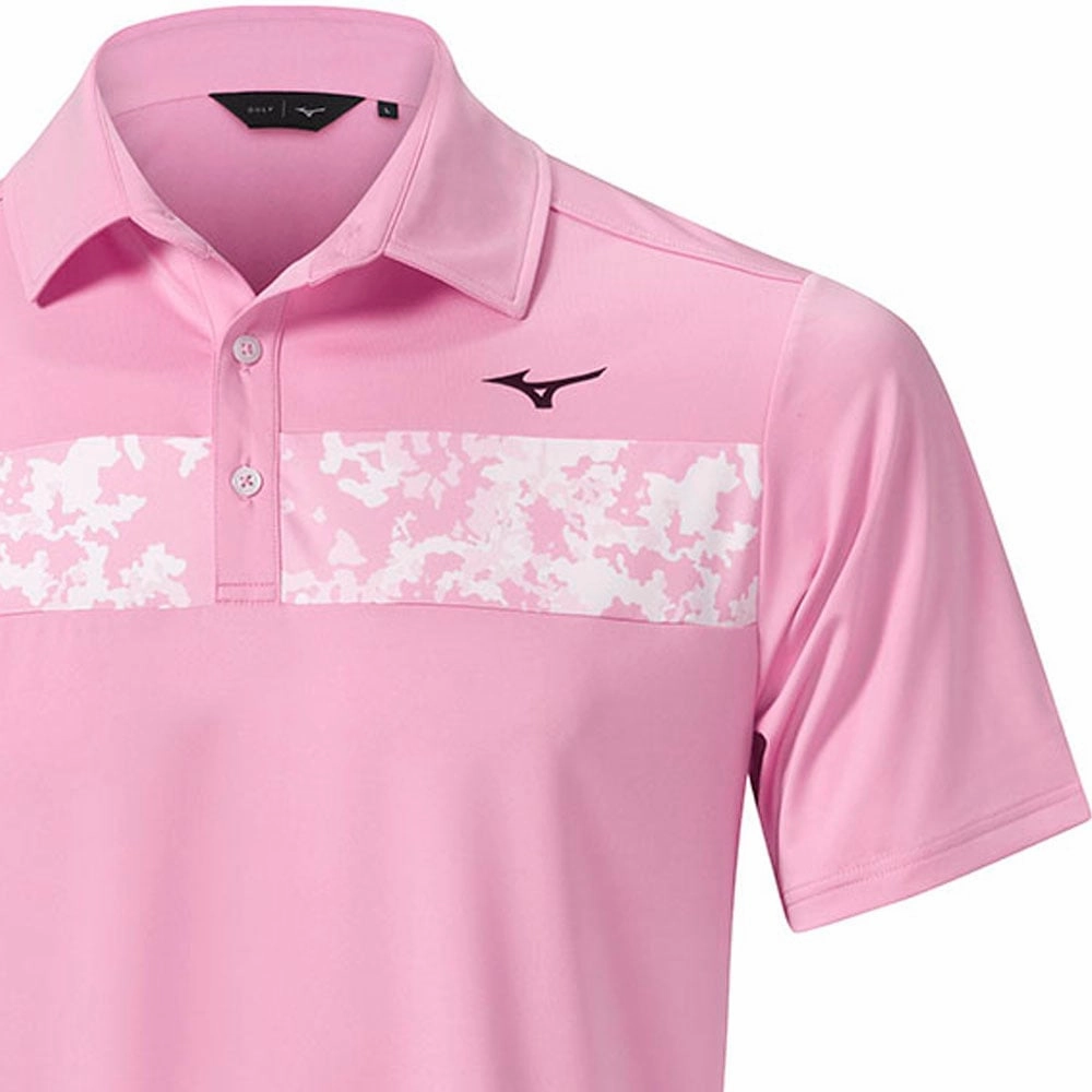 Comfort and Fit monochromatic Mizuno Floral ST Polo Shirt - Lilac Sachet