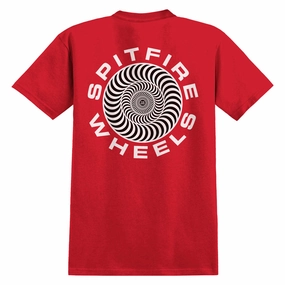 Spitfire Classic 87 Swirl Fill T-Shirt - Red/Black/White petite size Reinforced Hemline