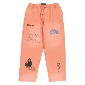 luxe feel Stretch Fit Primitive x Sublime Boardwalk Baggy Sweatpants - Coral