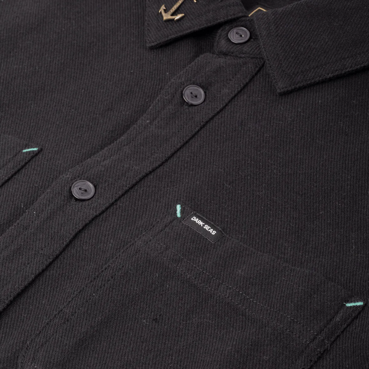 Dark Seas Bergstrom Long Sleeve Shirt - Black Ethical production Geometric Design