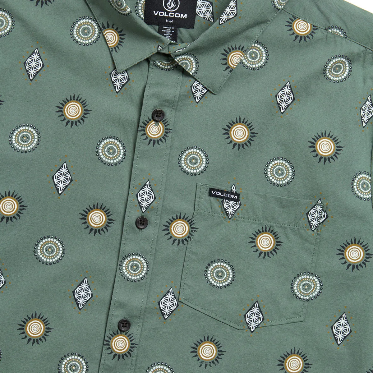 Pocket Detailing Volcom Mister Fib Shirt - Light Olive