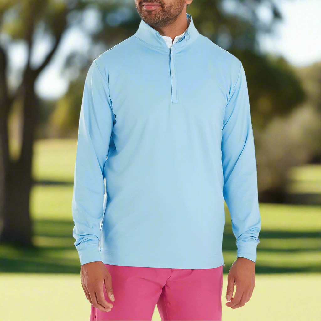 Urban Active FootJoy Tonal Deco Diamond Chillout 1/4 Zip - Air Blue