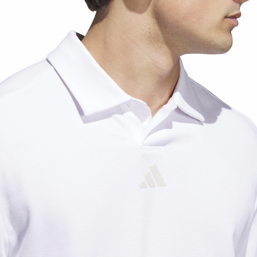 Chic and Cozy Wear Abstract mystery adidas Beyond Long Sleeve Loose Fit Polo Shirt - White