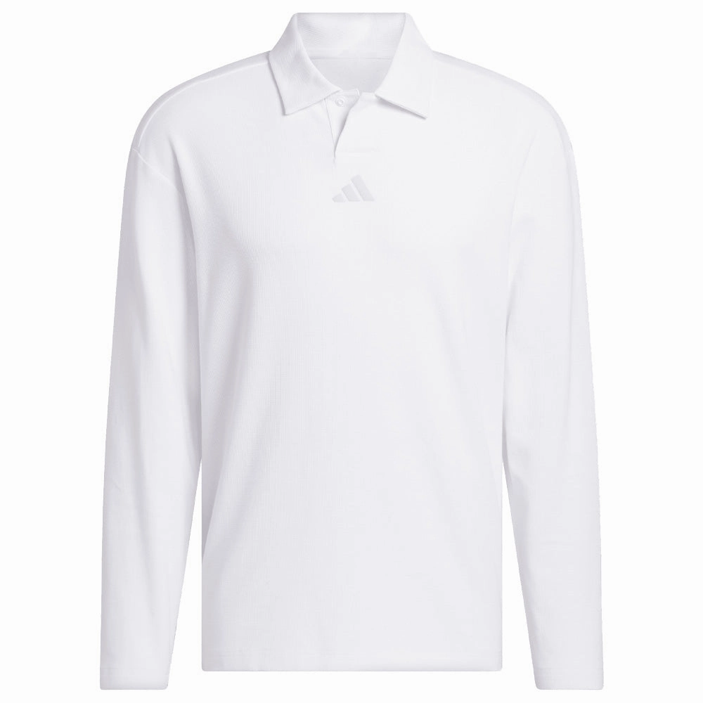 family gathering Urban Streetwear adidas Beyond Long Sleeve Loose Fit Polo Shirt - White