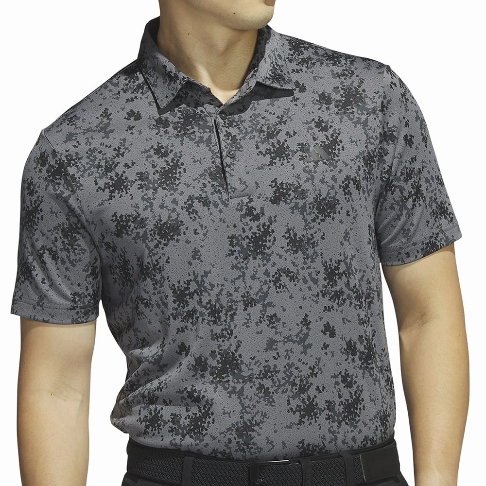 adidas Burst Jacquard Polo Shirt - Black Comfortable Style