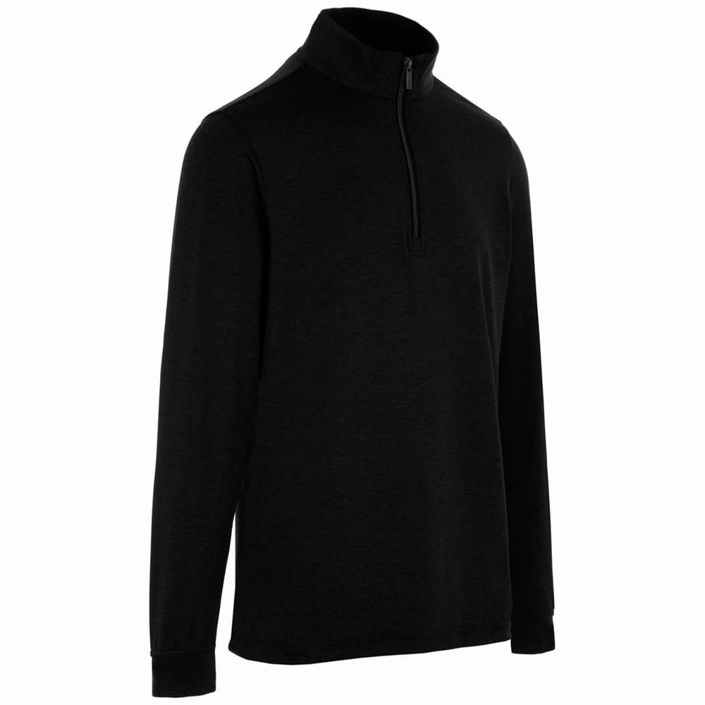 formal party Dark Shade ProQuip Pro Tech Melange 1/2 Zip Pullover - Black