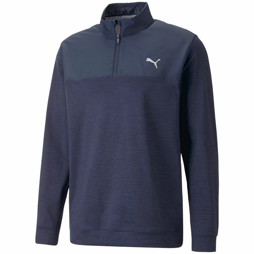 Puma Cloudspun Colour Block 1/4 Zip Pullover - Navy Blazer/Navy Blazer Heather product recommendation neon colors