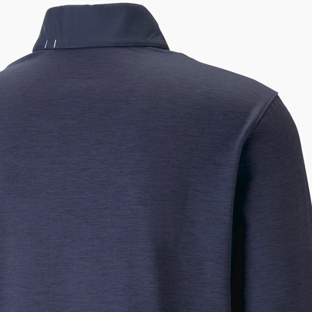Casual apparel Cozy Wearable Puma Cloudspun Colour Block 1/4 Zip Pullover - Navy Blazer/Navy Blazer Heather