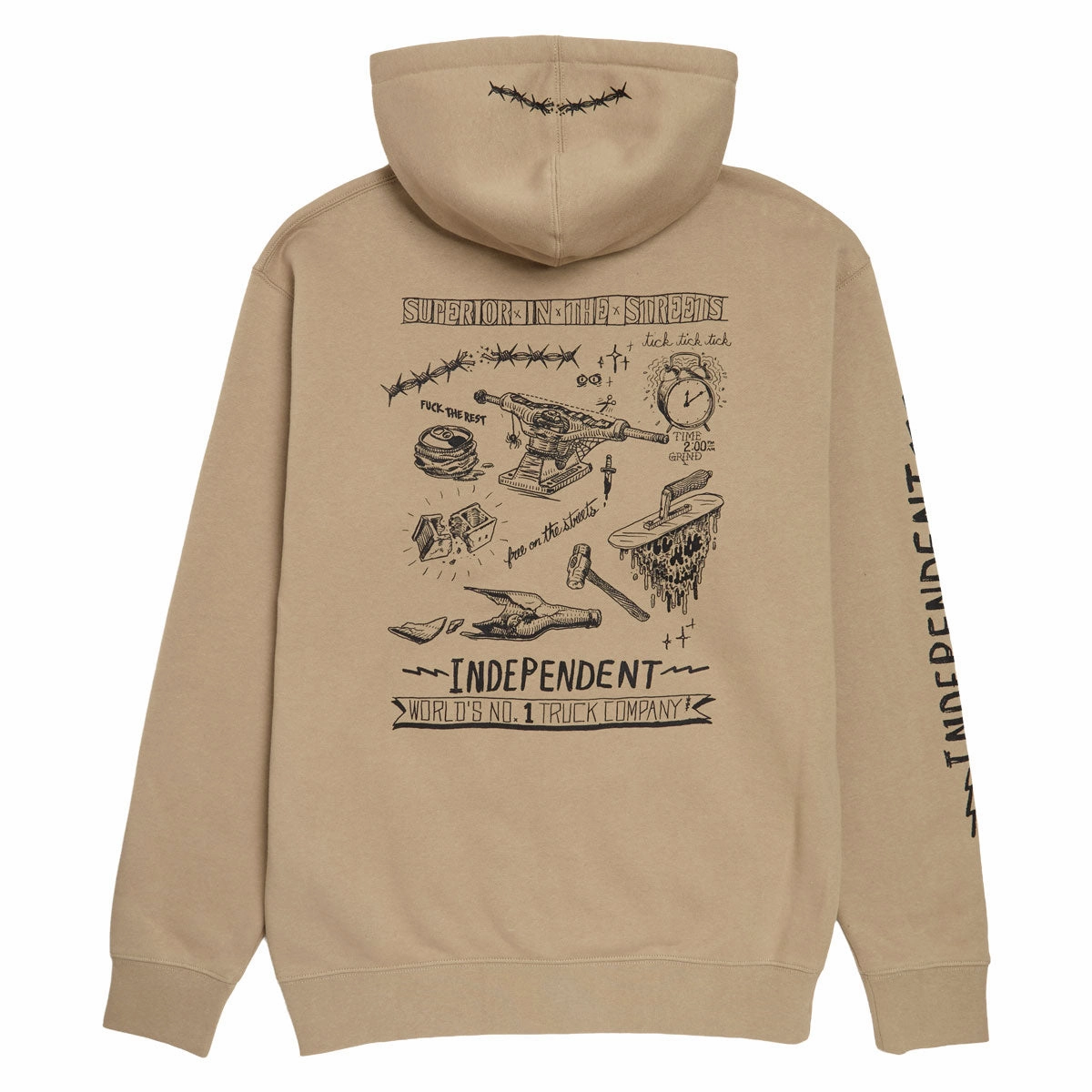 Independent Bratrud Notebook Zip Up Hoodie - Sandstone sequined details
