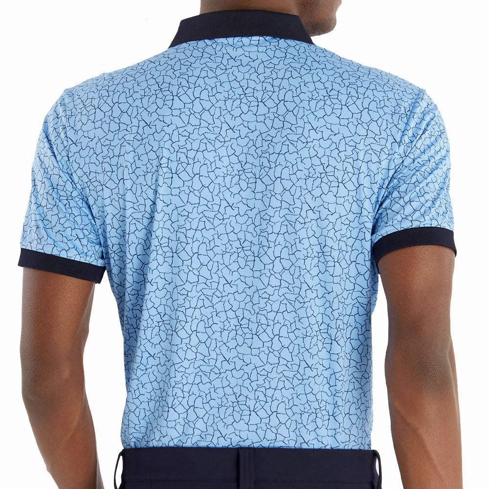 Quality Fabric Trendy Layering Calvin Klein Fracture Print Polo Shirt - Boy Blue