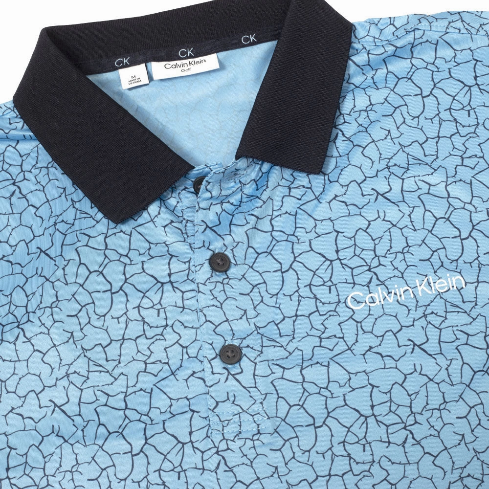 Calvin Klein Fracture Print Polo Shirt - Boy Blue Embroidered
