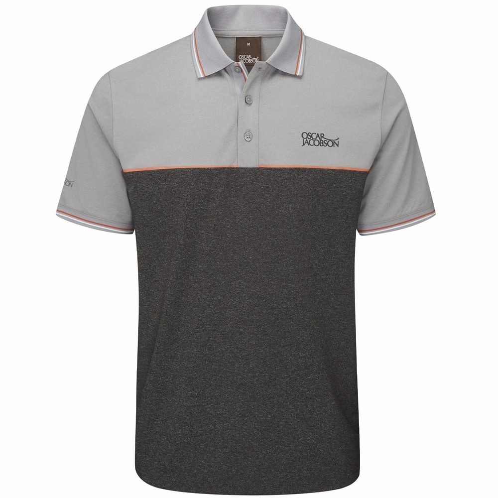 Oscar Jacobson Belford Polo Shirt - Dark Grey Relaxed Style Durable Ribbed Hem