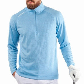 Street Style Vibe Galvin Green Dion 1/4 Zip Pullover - Alaskan Blue Melange
