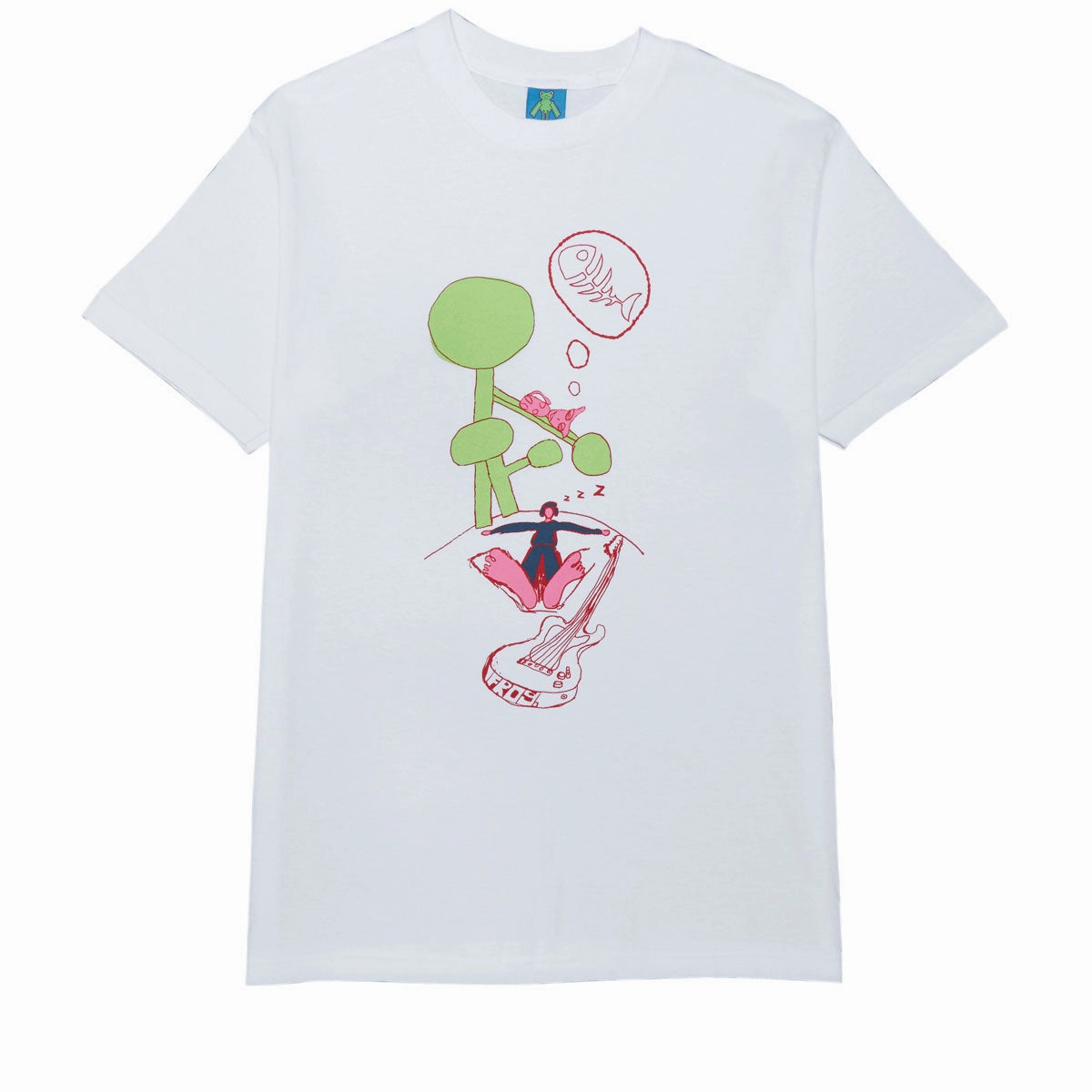 Stylish Layering Eco friendly materials Frog Snoozer T-Shirt - White