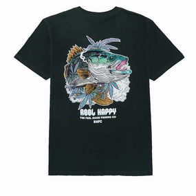 Reel Happy Smokey Vibes T-Shirt - Forest Green Versatile Layering