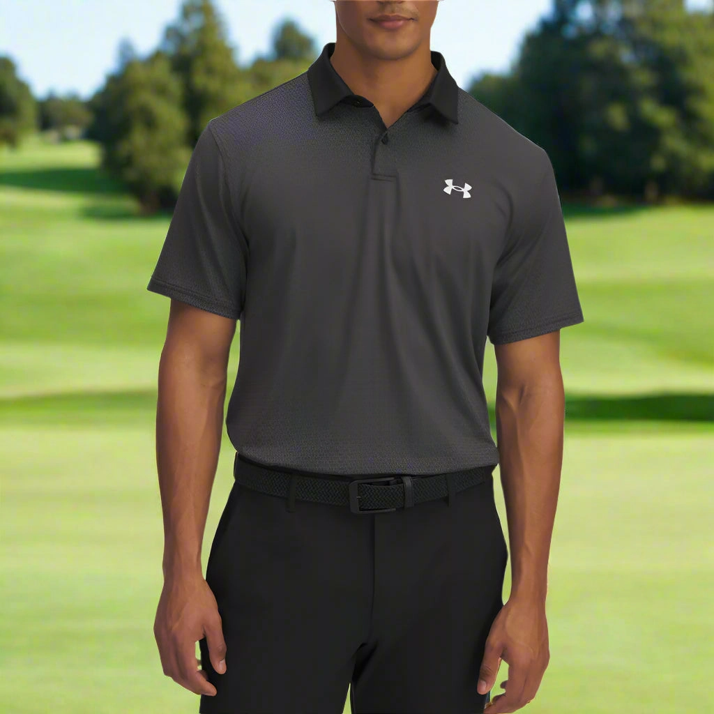 Recycled Polyester Thread Under Armour Tee To Green Printed Polo Shirts - Black/Halo Gray