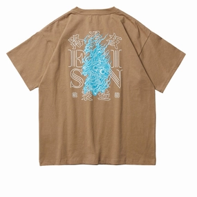 Evisen Seikaika T-Shirt - Khaki Ruffled edges Soft Fabric