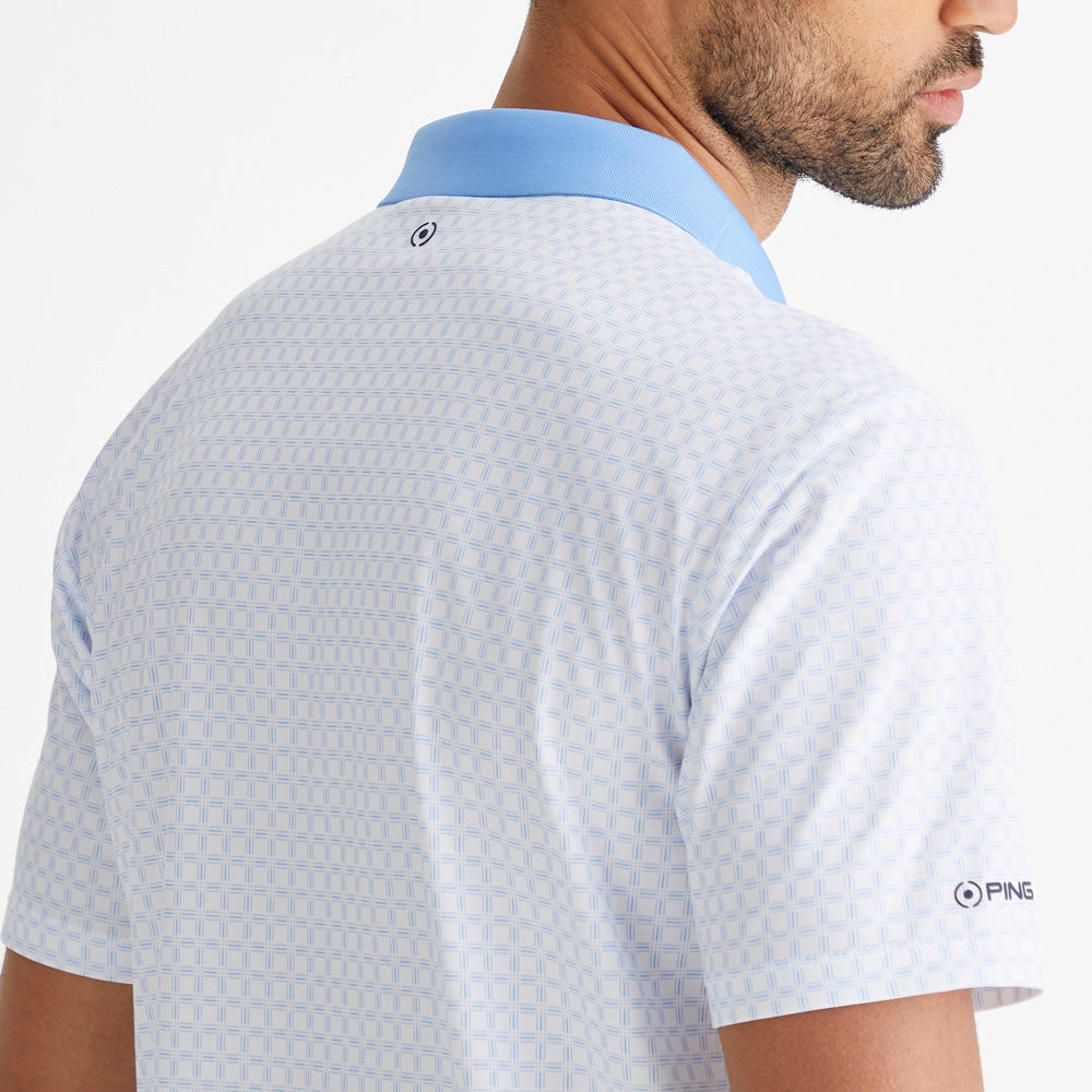 kids' Ping Jared Polo Shirt - White/Cornflower Blue
