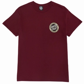 Chilly Comfort Wear Simple Comfort Look Santa Cruz Carved MFG T-Shirt - Maroon