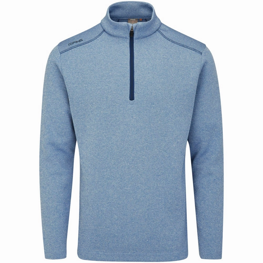 rhinestone accents product fringe edginess Ping Ramsey 1/4 Zip Midlayer - Stone Blue Marl
