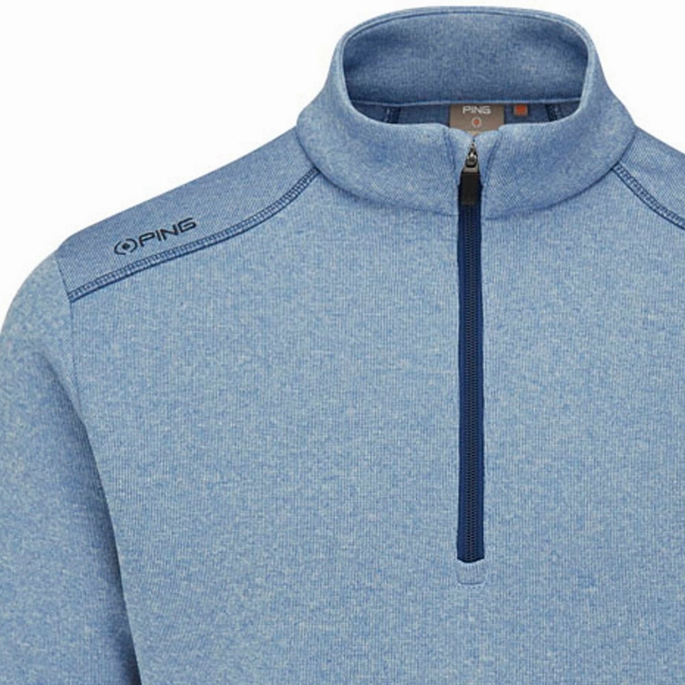 Ping Ramsey 1/4 Zip Midlayer - Stone Blue Marl Pockets