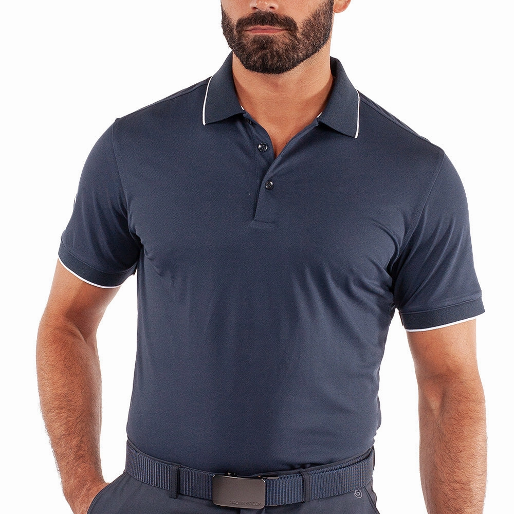 Galvin Green Marty Polo Shirt - Navy Lace trim