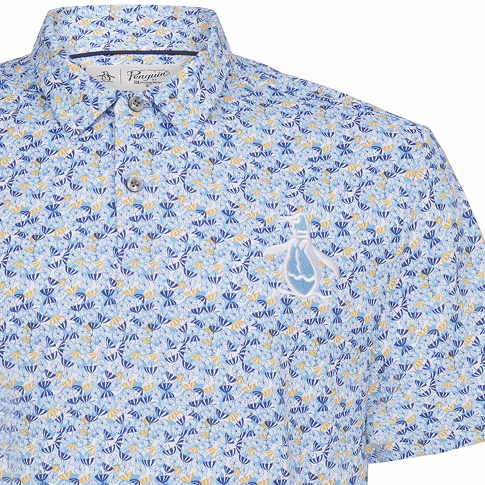 Original Penguin Umbrella Novelty Polo Shirt - Aquarius Sleek Layer
