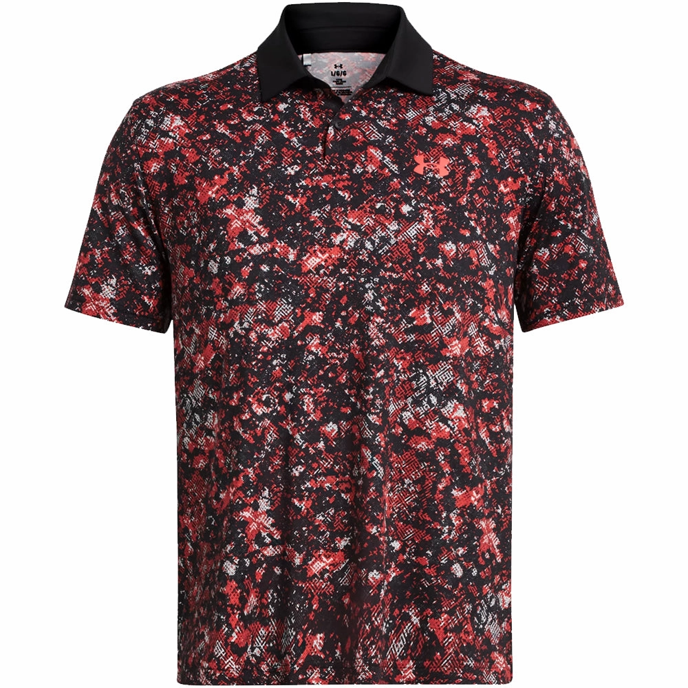 Everyday apparel Under Armour T2G Printed Polo Shirt - Black/Red Solstice/Red Solstice