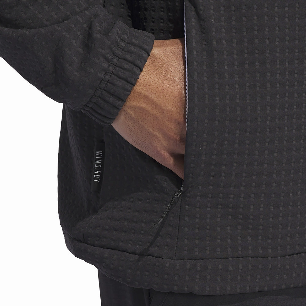 adidas Ultimate365 Tour WIND.RDY 1/4 Zip Pullover - Black right for spring Zippered Pocket