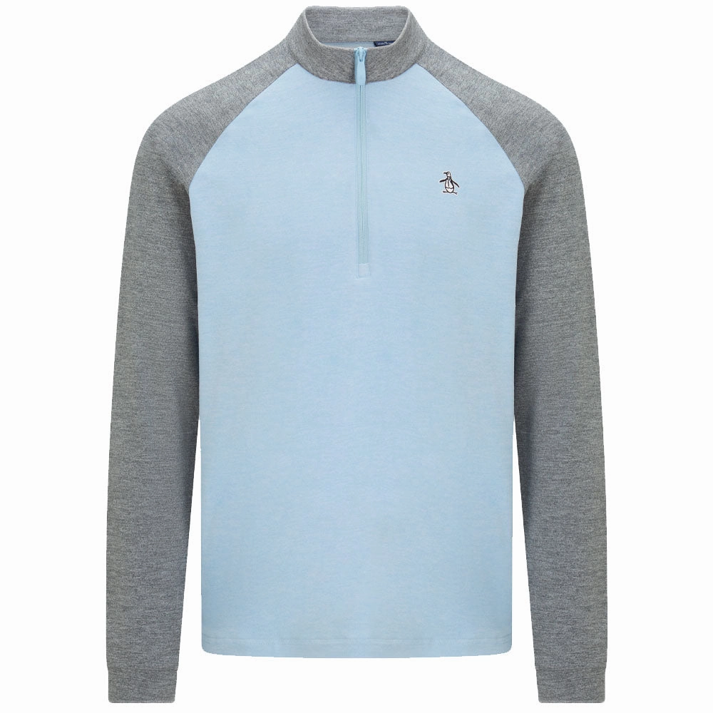 product semi formal appeal Smart Wear Original Penguin Lightweight Raglan Block Pullover - Quiet Grey/Heather