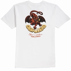 Soft touch finish Powell-Peralta Cab Classic Dragon II T-Shirt - White