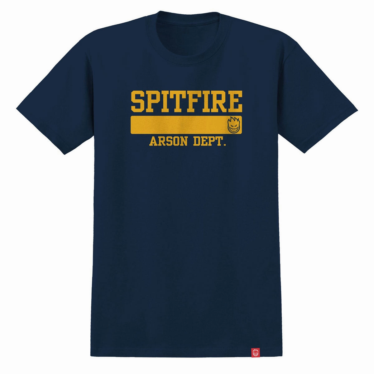 Spitfire Arson Dept. T-Shirt - Navy/Gold Print High Durability Weave