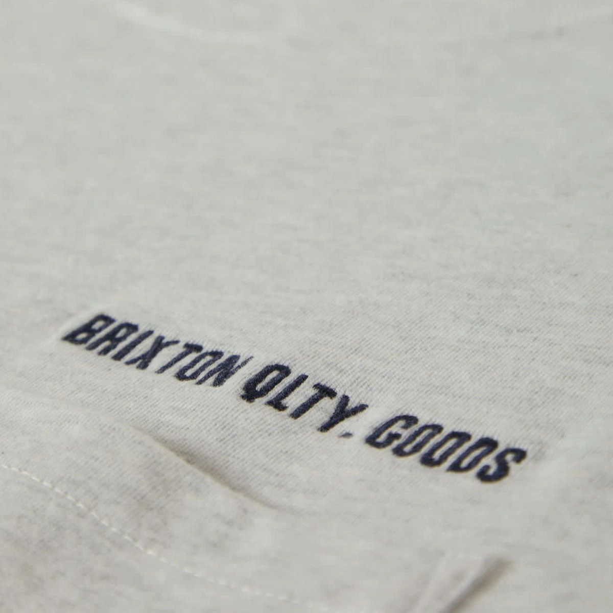 Brixton Emb Heavyweight Pocket T-Shirt - Heather Grey Ash Smooth Finish Smooth Flatlock Stitching