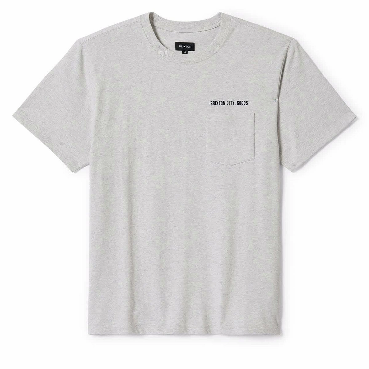 Brixton Emb Heavyweight Pocket T-Shirt - Heather Grey Ash Fun and Relaxed