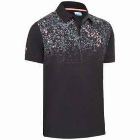 contrast Callaway Splatter Paint Ombre Polo Shirt - Caviar