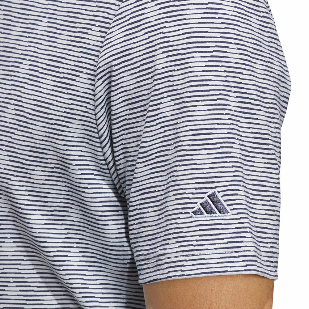 adidas Go-To Printed Stripe Polo Shirt - Wonder Blue/Collegiate Navy Trendy Vibe Durable Colorfast Finish