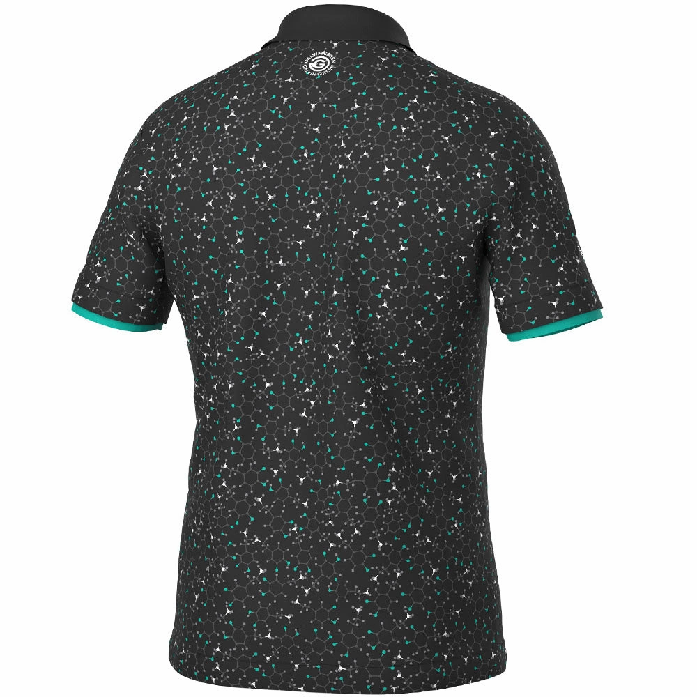 Bright and Bold Galvin Green Mannix Polo Shirt - Black/Atlantis Green