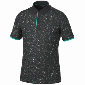 Classic Layering DropShoulderDesign Galvin Green Mannix Polo Shirt - Black/Atlantis Green