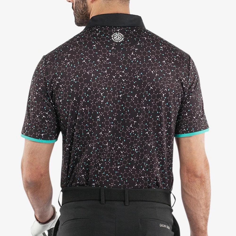 Urban Casual Look Galvin Green Mannix Polo Shirt - Black/Atlantis Green