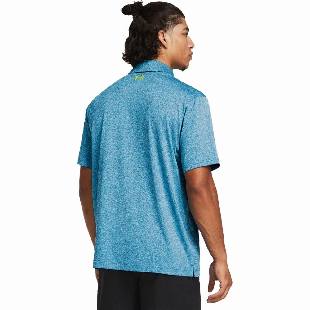 Under Armour Playoff 3.0 Stripe Polo Shirt - Capri/High Vis Yellow/Hydro Teal Anti Static Finish