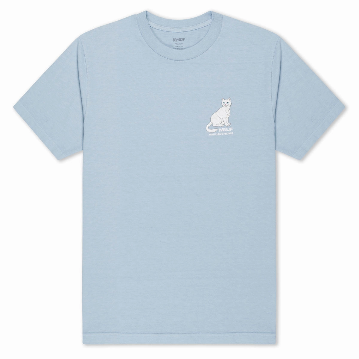 slim fit Striped modernity RIPNDIP Man I Love Felines T-Shirt - Powder Blue