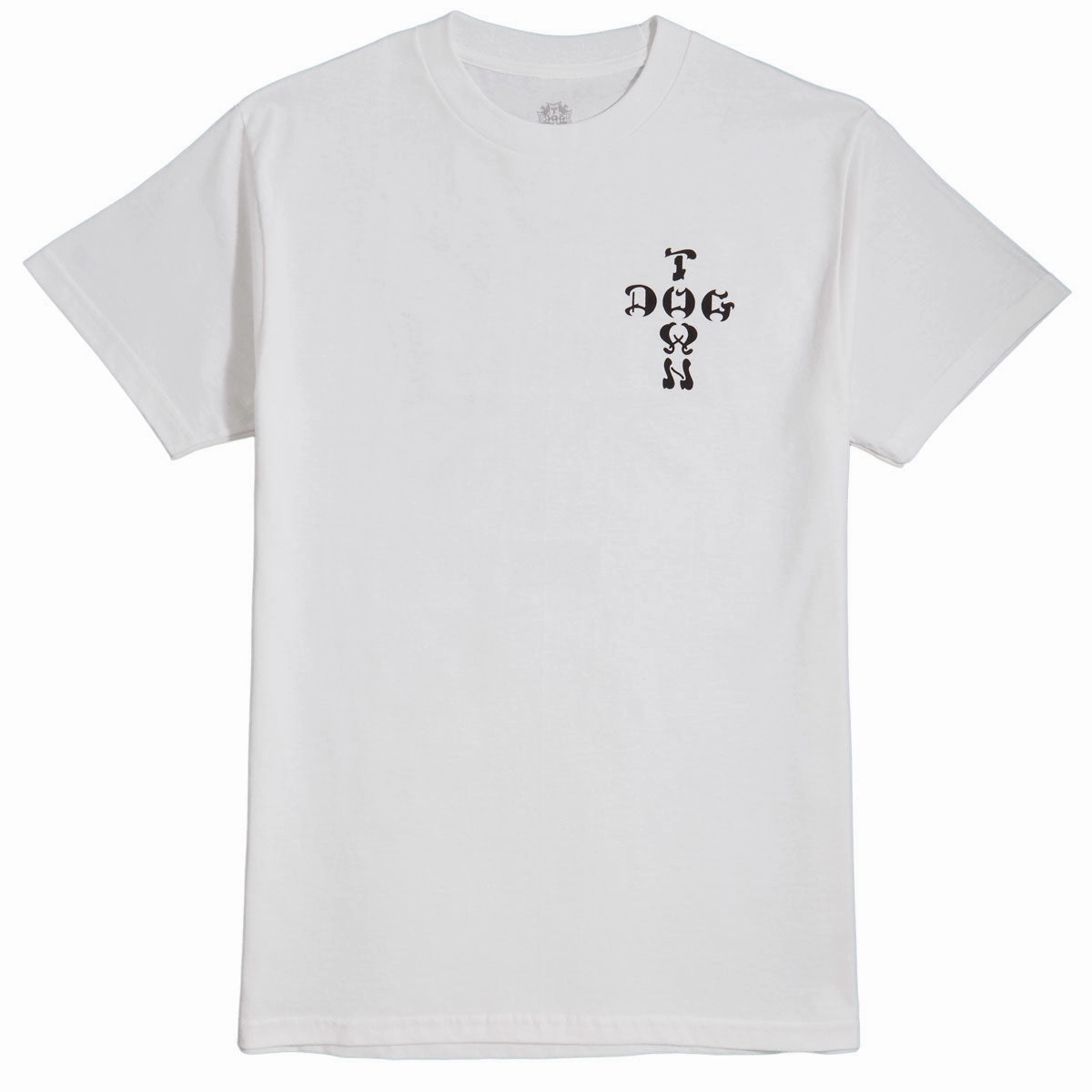 Longline Hemline Seasonal Wear Dogtown Cross Logo T-Shirt - White/Black