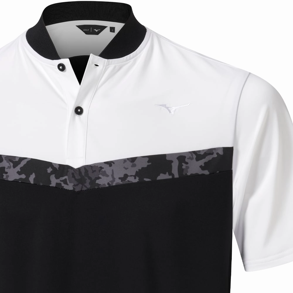 Mizuno Floral GC Polo Shirt - Black Long Sleeve waterproof