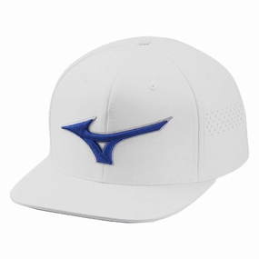 Mizuno Tour Flat Snapback Cap - White Comfy Fit Ultra light