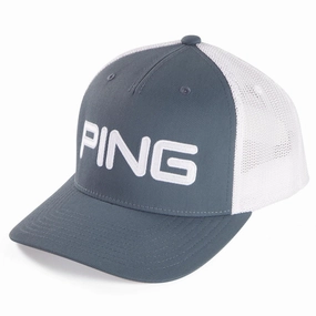 Faux Fur Trim Ping Tour Mesh Golf Cap - Grey