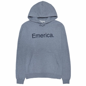 Athleisure Wear Travel Ready Emerica Pure Logo Hoodie - Grey/Navy