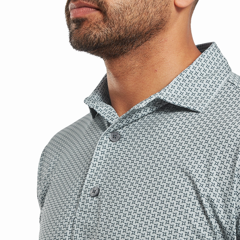 FootJoy Houndstooth Geo Lisle Polo Shirt - Grey Weekend Smart mix and match