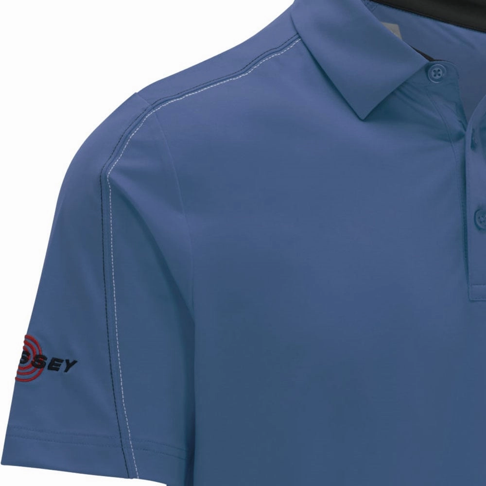EcoFriendlyMaterial Trendy Vibes Callaway Contrast Stitch Colour Block Polo Shirt - Blue Horizon