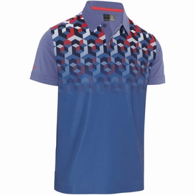 Callaway Ombre 3D Chev Geo Polo Shirt - Bijou Blue Casual Comfort Top