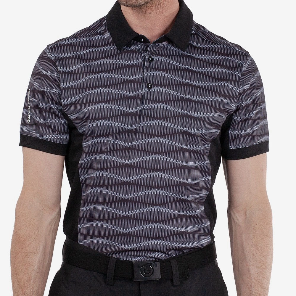 Galvin Green Merlin Polo Shirt - Black/Sharkskin Soft Breathable Elegant and Relaxed